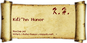 Kóhn Hunor névjegykártya